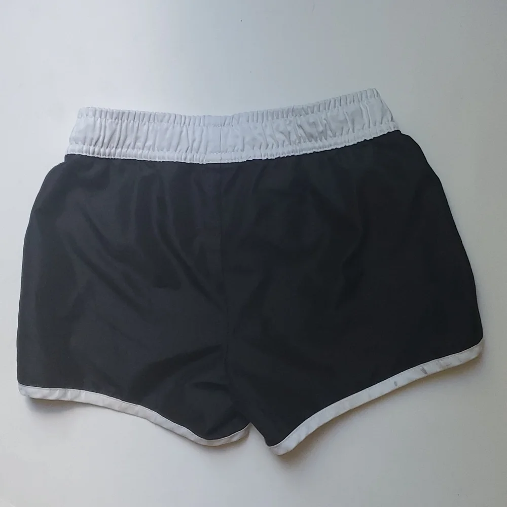 Girls Black/White Athletic Shorts-S 6/6X